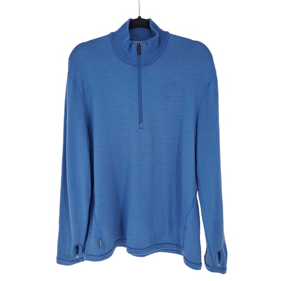 Icebreaker Other - Icebreaker Merino Original Long Sleeve Half Zip Top 100% Wool Blue Men's L Large